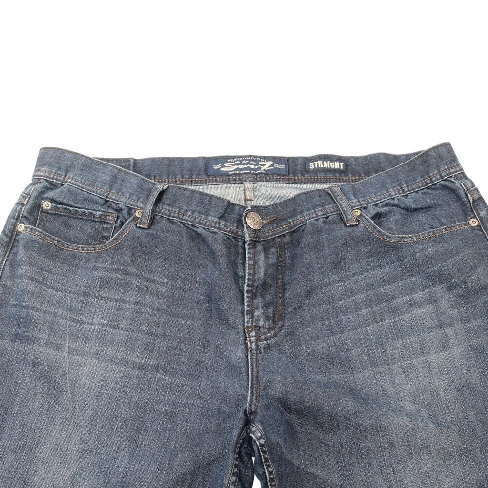 Seven7 Straight Denim Jeans Mens Size 39 X 31 Blue Dark Wash 5-Pocket Whisker - Picture 4 of 14